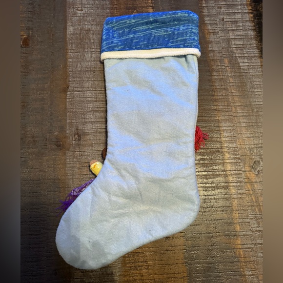 Snowman Christmas Stocking Blue 19.5 x 10 inches - Picture 4 of 5